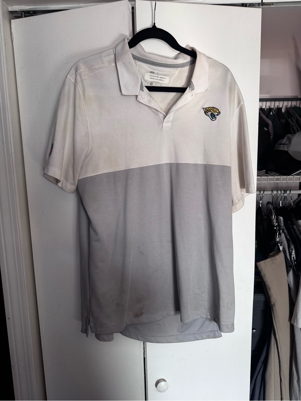 Nike White and Light Gray Jacksonville Jaguars Polo